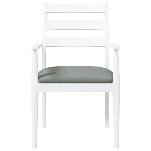 Cadeiras de jantar com almofadões 2 pcs madeira maciça branco - Image 4