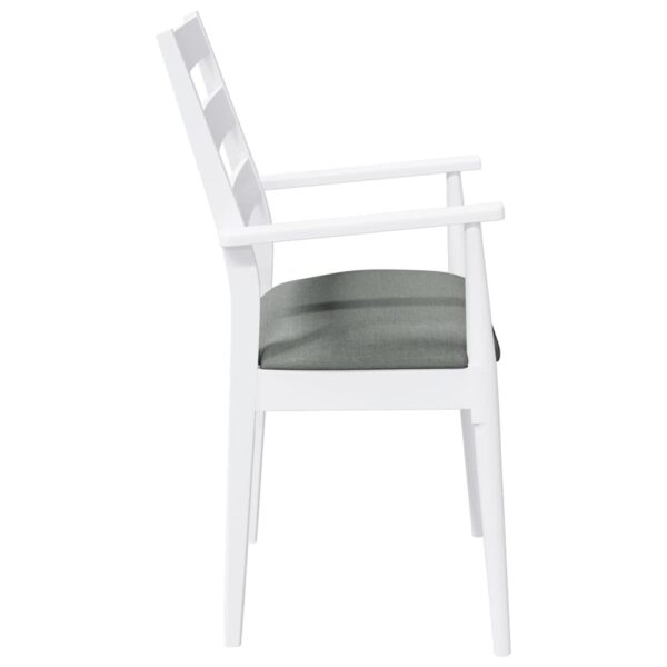 Cadeiras de jantar com almofadões 2 pcs madeira maciça branco - Image 5