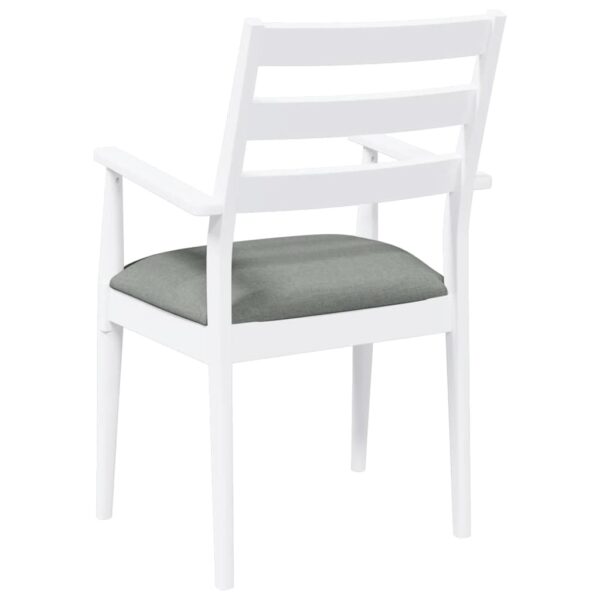 Cadeiras de jantar com almofadões 2 pcs madeira maciça branco - Image 6