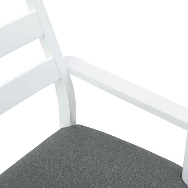 Cadeiras de jantar com almofadões 2 pcs madeira maciça branco - Image 7