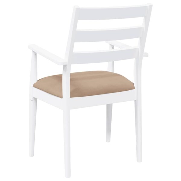 Cadeiras de jantar com almofadões 2 pcs madeira maciça branco - Image 6