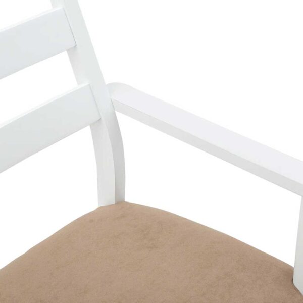 Cadeiras de jantar com almofadões 2 pcs madeira maciça branco - Image 7