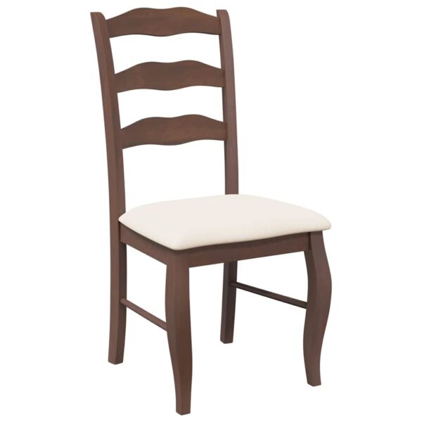 Cadeiras de jantar com almofadões 2 pcs madeira maciça castanho - Image 3