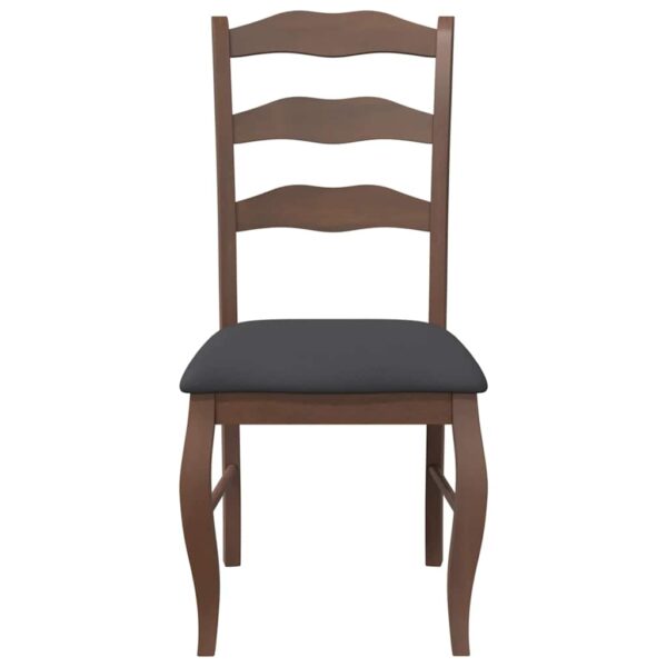 Cadeiras de jantar com almofadões 2 pcs madeira maciça castanho - Image 4
