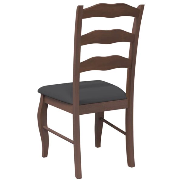 Cadeiras de jantar com almofadões 2 pcs madeira maciça castanho - Image 6