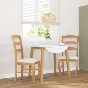 Cadeiras de jantar com almofadões 2 pcs madeira maciça natural