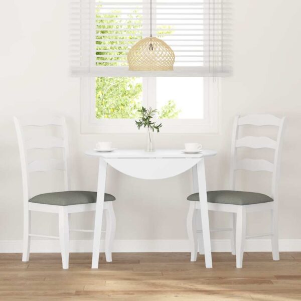 Cadeiras de jantar com almofadões 2 pcs madeira maciça branco - Image 2