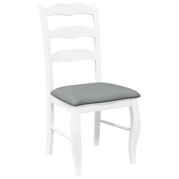 Cadeiras de jantar com almofadões 2 pcs madeira maciça branco - Image 3