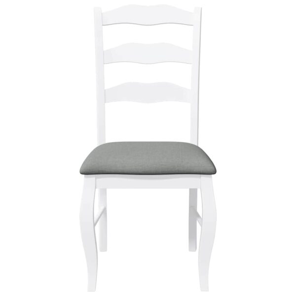Cadeiras de jantar com almofadões 2 pcs madeira maciça branco - Image 4