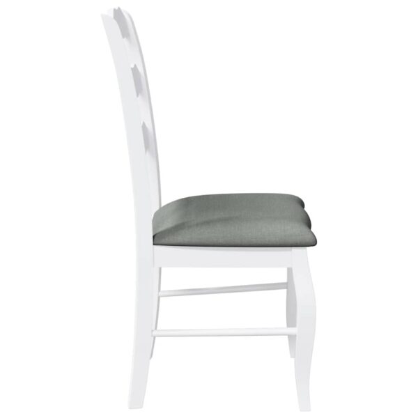Cadeiras de jantar com almofadões 2 pcs madeira maciça branco - Image 5