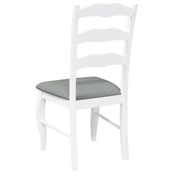 Cadeiras de jantar com almofadões 2 pcs madeira maciça branco - Image 6