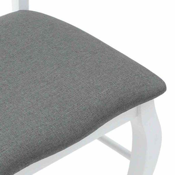 Cadeiras de jantar com almofadões 2 pcs madeira maciça branco - Image 7