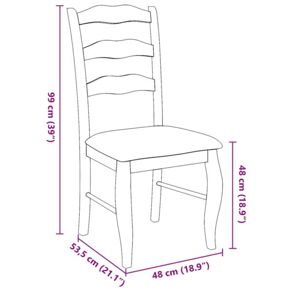 Cadeiras de jantar com almofadões 2 pcs madeira maciça branco - Image 10