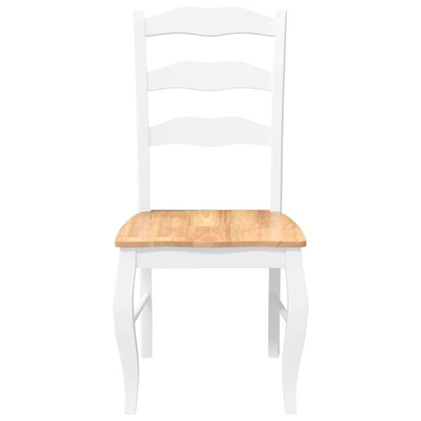 Cadeiras de jantar 2 pcs madeira de seringueira maciça branco - Image 4
