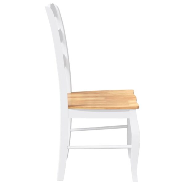 Cadeiras de jantar 2 pcs madeira de seringueira maciça branco - Image 5