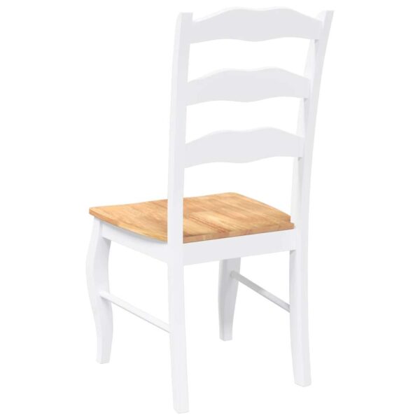 Cadeiras de jantar 2 pcs madeira de seringueira maciça branco - Image 6