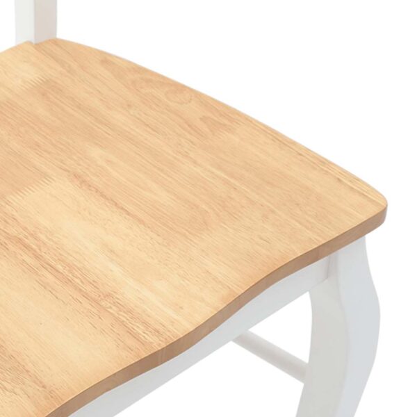 Cadeiras de jantar 2 pcs madeira de seringueira maciça branco - Image 7