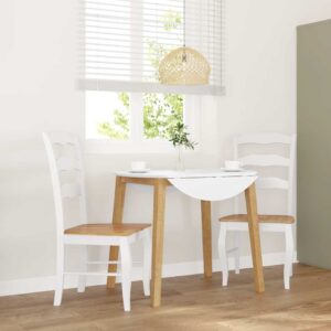 Cadeiras de jantar 2 pcs madeira de seringueira maciça branco