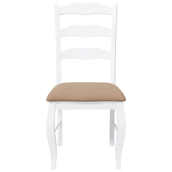 Cadeiras de jantar com almofadões 2 pcs madeira maciça branco - Image 4