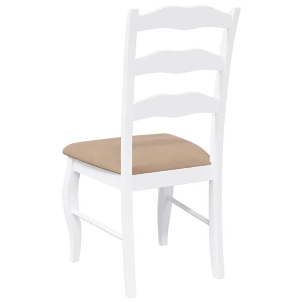 Cadeiras de jantar com almofadões 2 pcs madeira maciça branco - Image 6