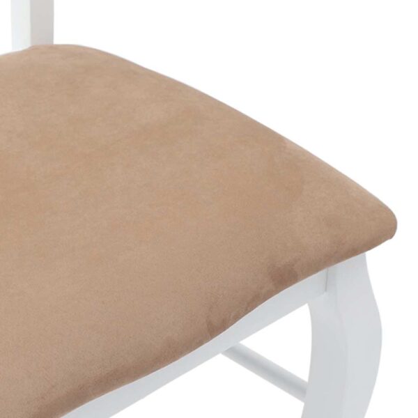 Cadeiras de jantar com almofadões 2 pcs madeira maciça branco - Image 7