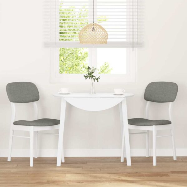 Cadeiras de jantar com almofadões 2 pcs madeira maciça branco - Image 2