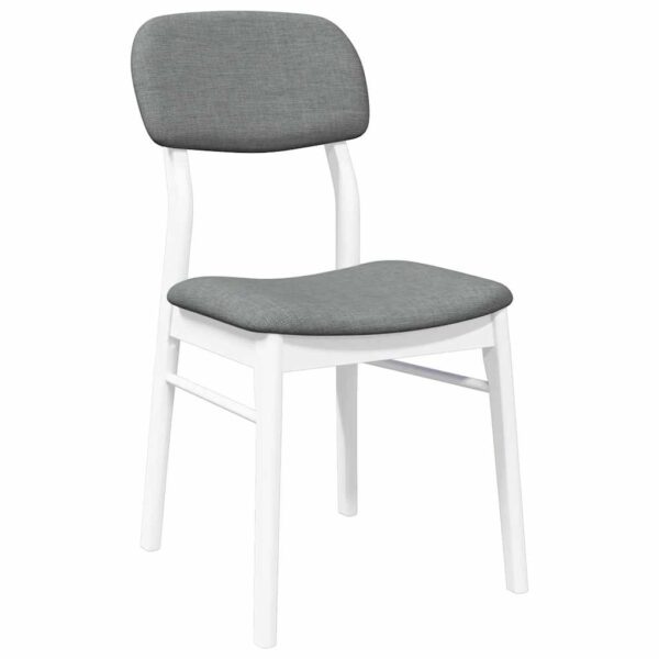 Cadeiras de jantar com almofadões 2 pcs madeira maciça branco - Image 3