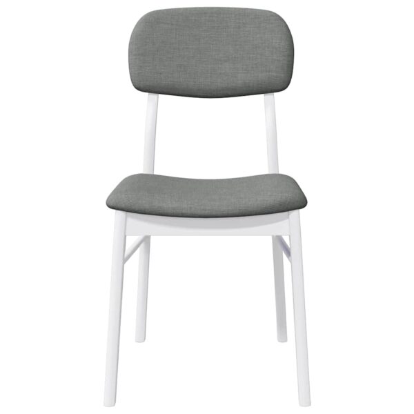 Cadeiras de jantar com almofadões 2 pcs madeira maciça branco - Image 4