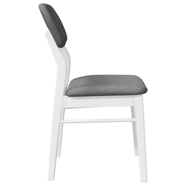 Cadeiras de jantar com almofadões 2 pcs madeira maciça branco - Image 5