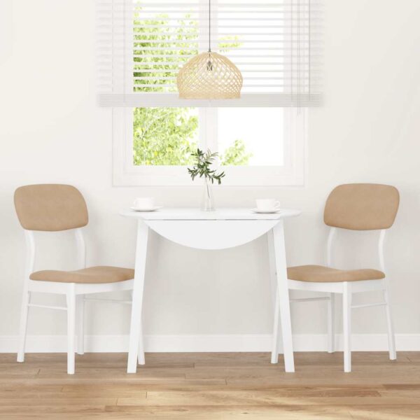 Cadeiras de jantar com almofadões 2 pcs madeira maciça branco - Image 2
