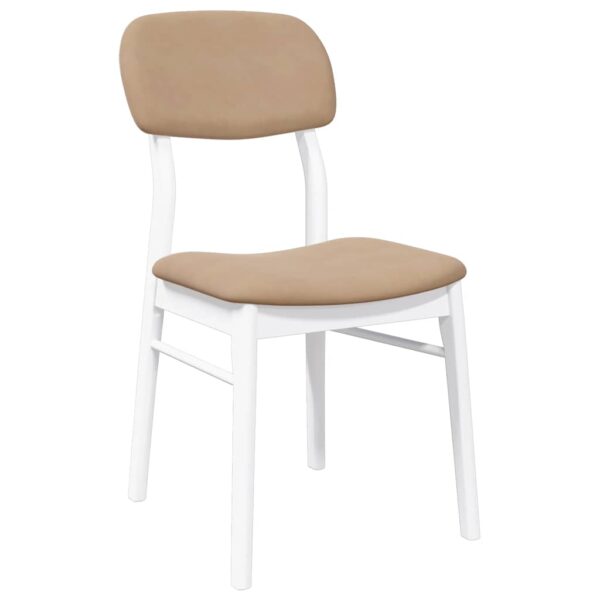 Cadeiras de jantar com almofadões 2 pcs madeira maciça branco - Image 3