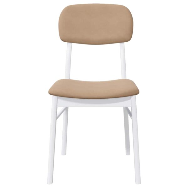 Cadeiras de jantar com almofadões 2 pcs madeira maciça branco - Image 4