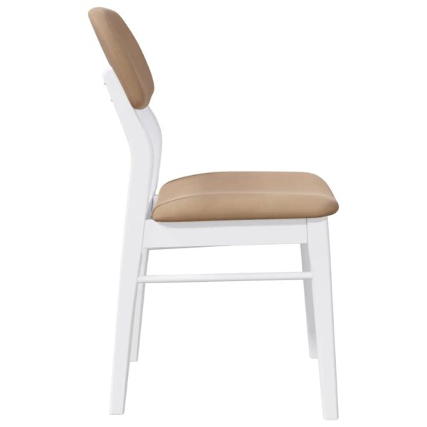 Cadeiras de jantar com almofadões 2 pcs madeira maciça branco - Image 5