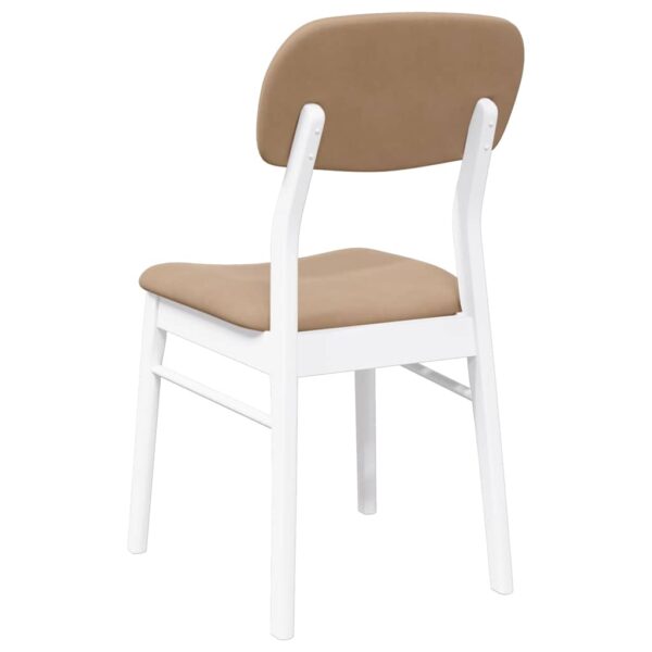 Cadeiras de jantar com almofadões 2 pcs madeira maciça branco - Image 6