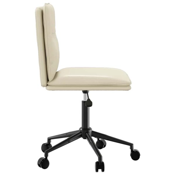 Cadeiras de jantar 2 pcs couro artificial cor creme - Image 4