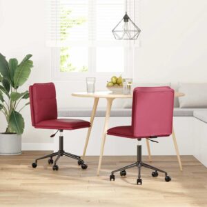 Cadeiras de jantar 2 pcs couro artificial vermelho-tinto