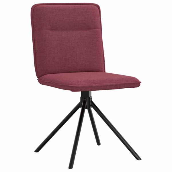 Cadeiras de jantar 6 pcs tecido vermelho-tinto - Image 2