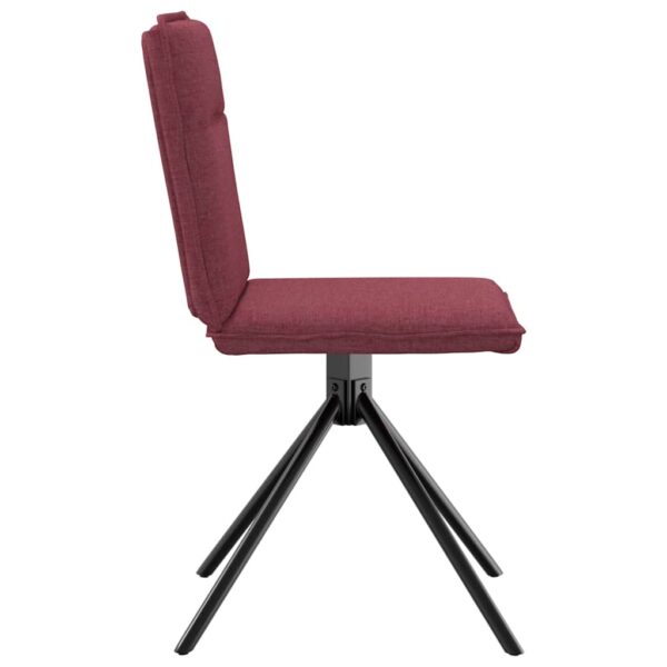 Cadeiras de jantar 6 pcs tecido vermelho-tinto - Image 4