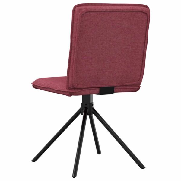 Cadeiras de jantar 6 pcs tecido vermelho-tinto - Image 5