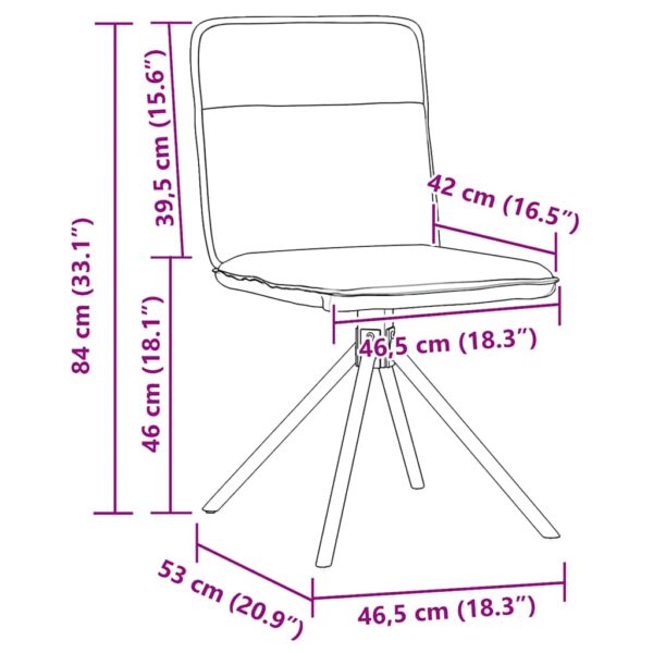Cadeiras de jantar 6 pcs tecido vermelho-tinto - Image 8