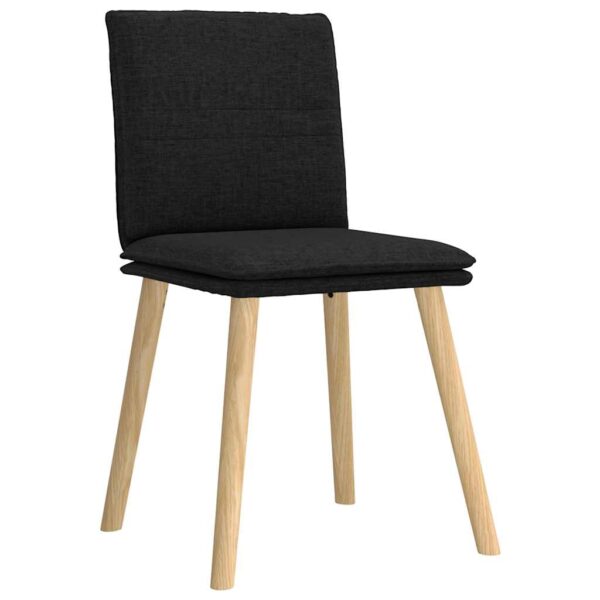 Cadeiras de jantar 6 pcs tecido preto - Image 2