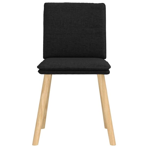 Cadeiras de jantar 6 pcs tecido preto - Image 3