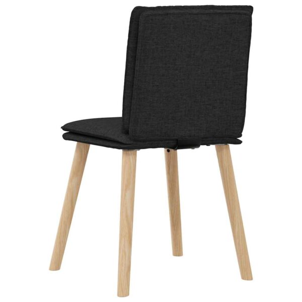 Cadeiras de jantar 6 pcs tecido preto - Image 5