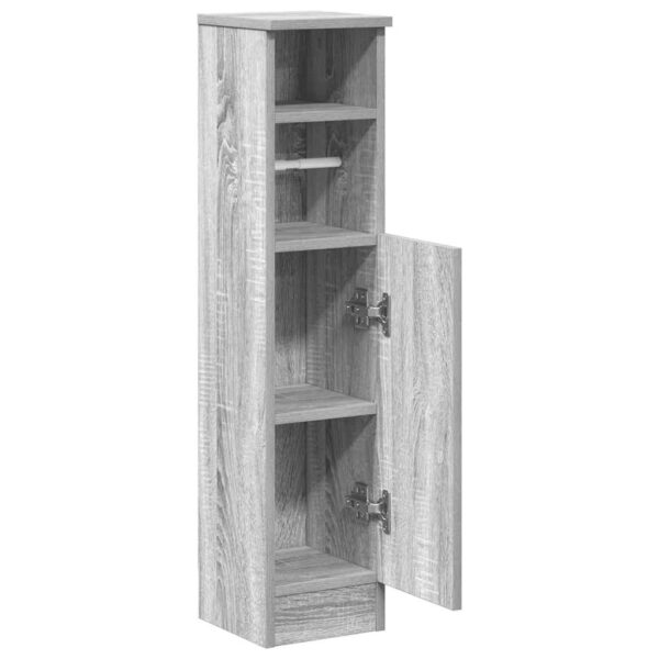 Móvel p/ casa banho c/ suporte rolos 20,5x22x90 cm sonoma cinza - Image 4