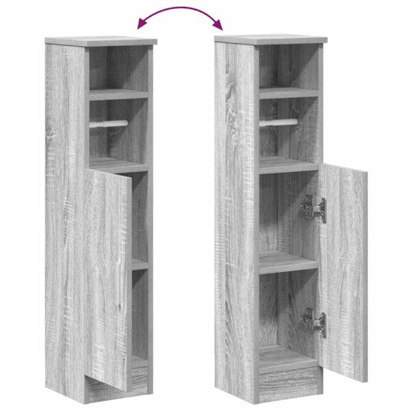 Móvel p/ casa banho c/ suporte rolos 20,5x22x90 cm sonoma cinza - Image 7
