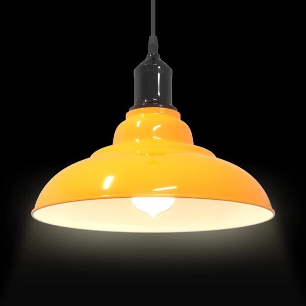 Candeeiro suspenso regulável altura E27 amarelo brilhante Ø31cm - Image 5