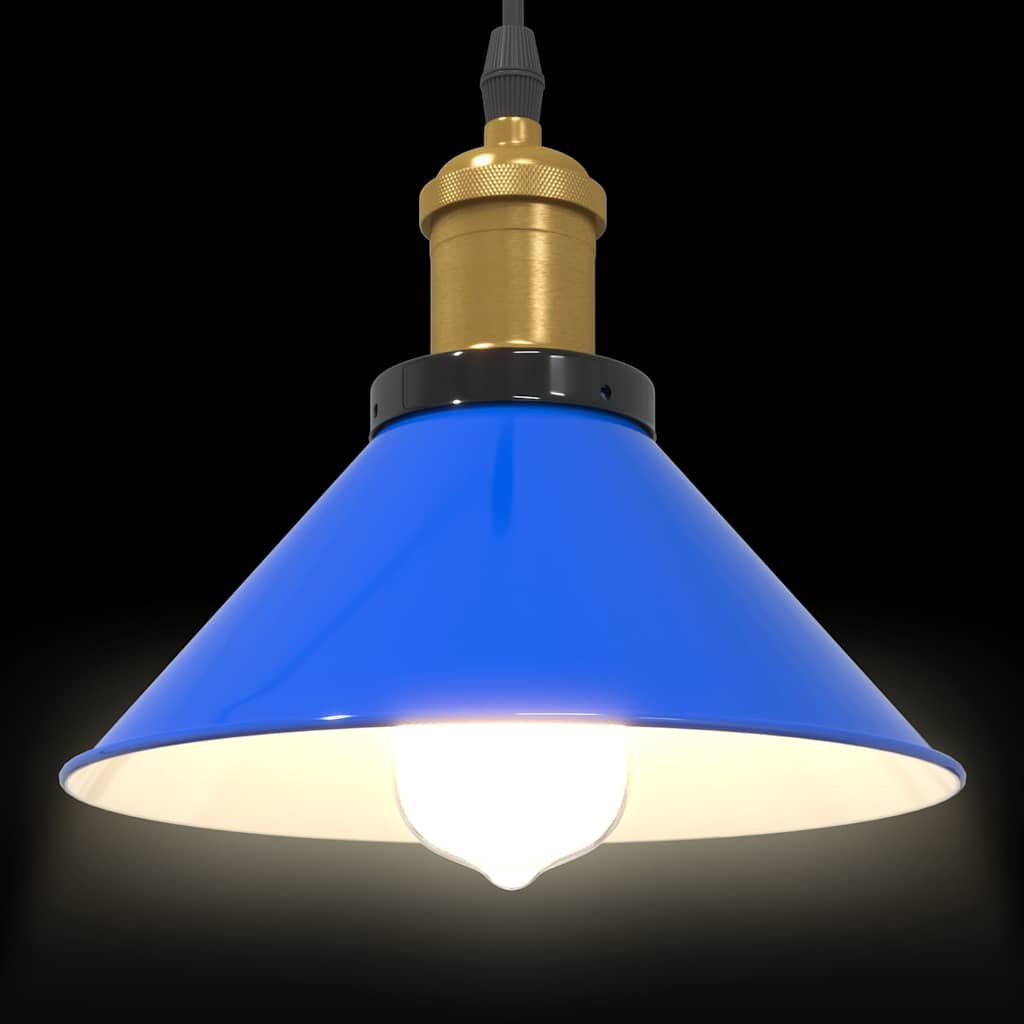 Candeeiro suspenso regulável altura E27 azul escuro Ø22cm - Image 5