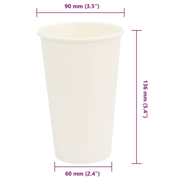 Copos de café de papel 1000 pcs 16oz 400ml branco - Image 7