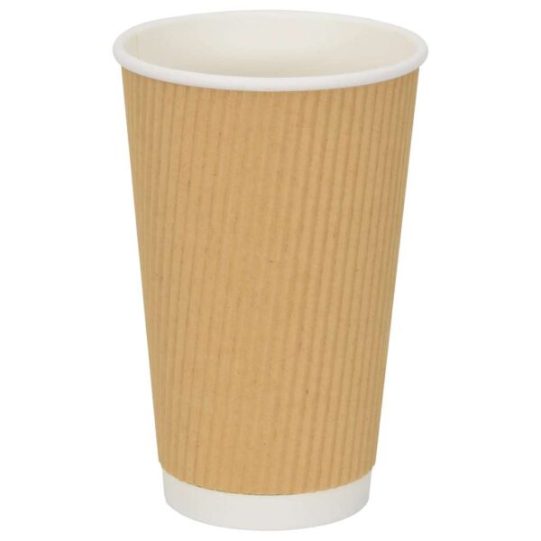 Copos de café de papel 500 pcs 16oz 400ml castanho - Image 2