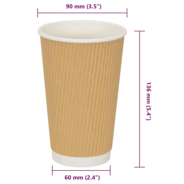 Copos de café de papel 500 pcs 16oz 400ml castanho - Image 7